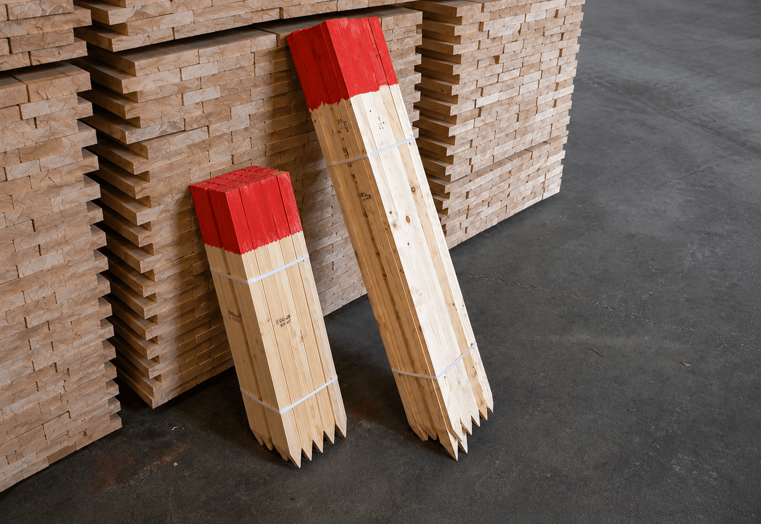 Inventaire de piquets d'arpentage en bundles